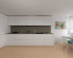 Cocina Santos Modelo Line L Blanco Nieve Encimera Silestone Unsui