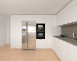 Cocina Santos Modelo Line L Blanco Nieve Encimera Silestone Unsui