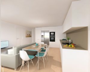 Cocina Santos Modelo Line L Blanco Nieve Encimera Silestone Unsui