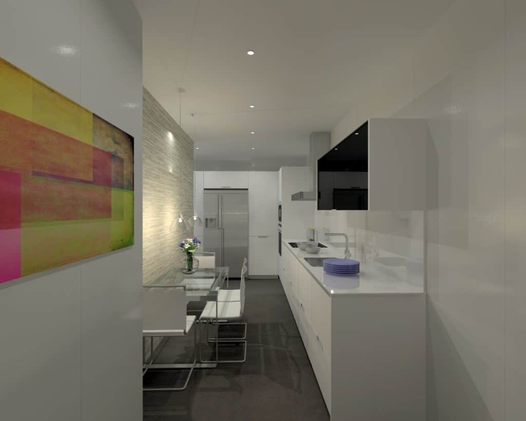 Cocina Santos Modelo Minos E Estratificado Blanco Neolith Artic White