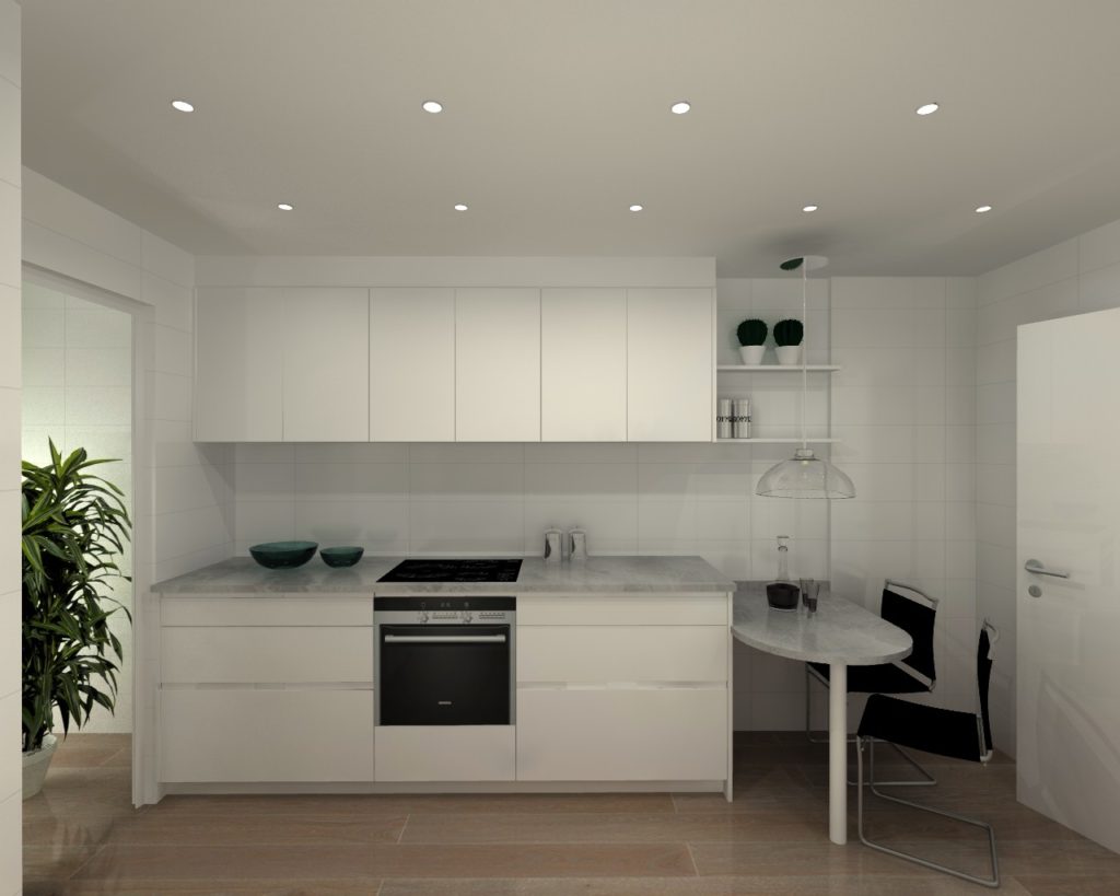 Cocina Santos Modelo Intra E Blanco Encimera Granito Portobello