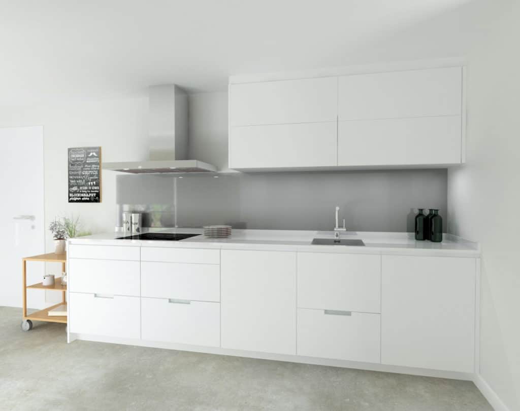 Cocina Santos Modelo Line E Estratificado Blanco Encimera Silestone Blanco Zeus