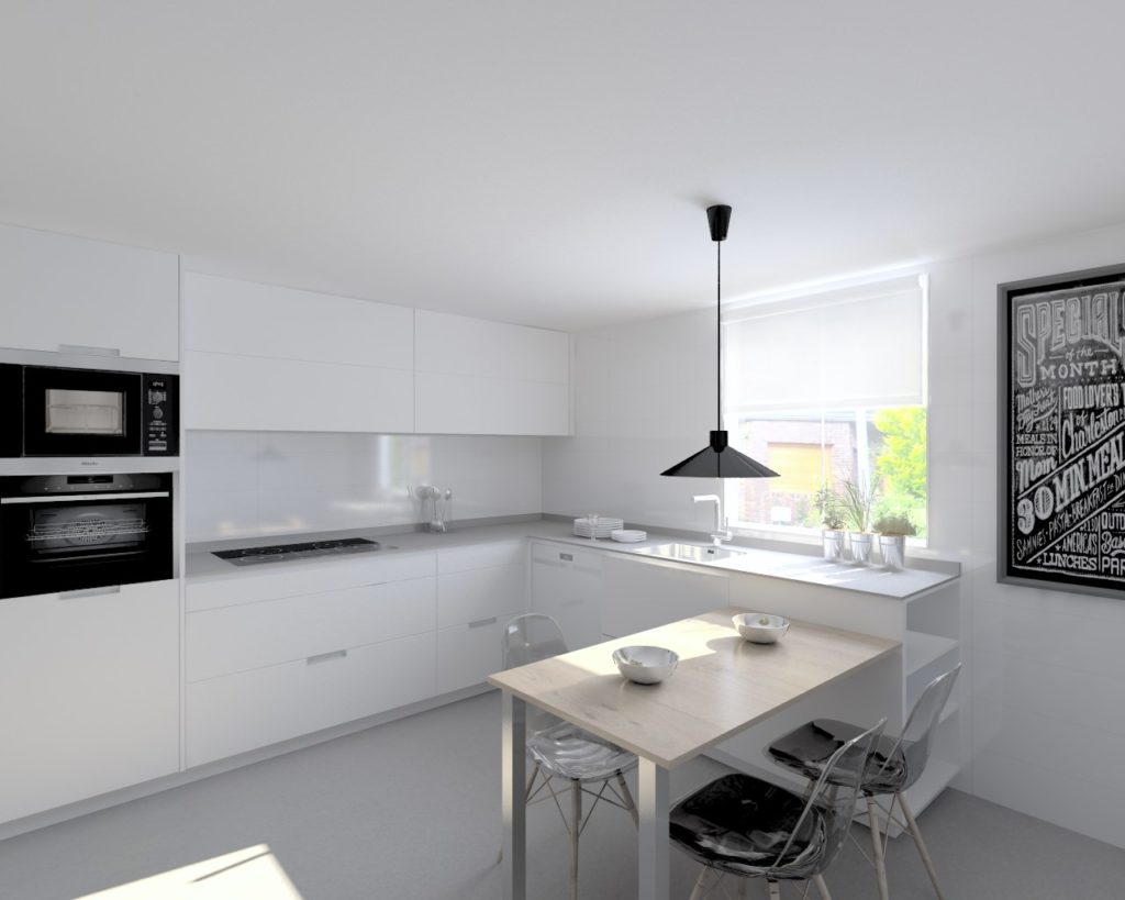 Cocinas Santos Modelo Line E Blanco Neolith Cement