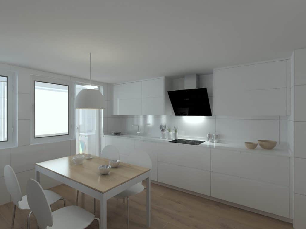 Cocina Santos Modelo Intra Laca Blanca Encimera Dalian Blanco