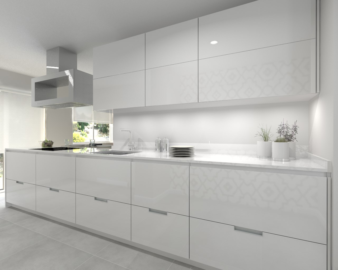 Cuota de admisión entregar Magnético Cocina Santos Modelo Minos Line Laminado Blanco Brillo Encimera Compac  Absolut Blanc -