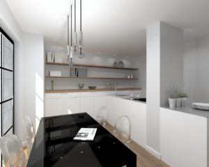 Cocina Santos Line Estratificado Blanco con Encimera Silestone Blanco
