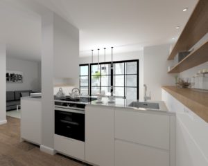 Cocina Santos Line Estratificado Blanco con Encimera Silestone Blanco