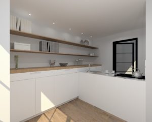 Cocina Santos Line Estratificado Blanco con Encimera Silestone Blanco