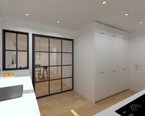 Cocina Santos Modelo Line Laminado Seda Blanco Encimera Silestone Blanco