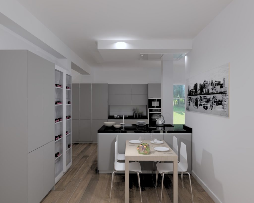 Cocina Santos Modelo Line Laminado Antihuella Gris Visón Encimera