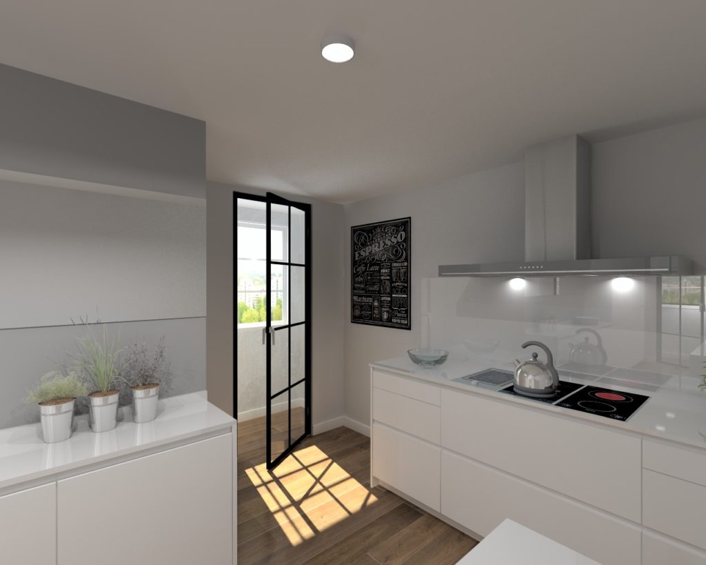 Cocina Santos Modelo Line Estratificado Blanco Seff Encimera Silestone Blanco