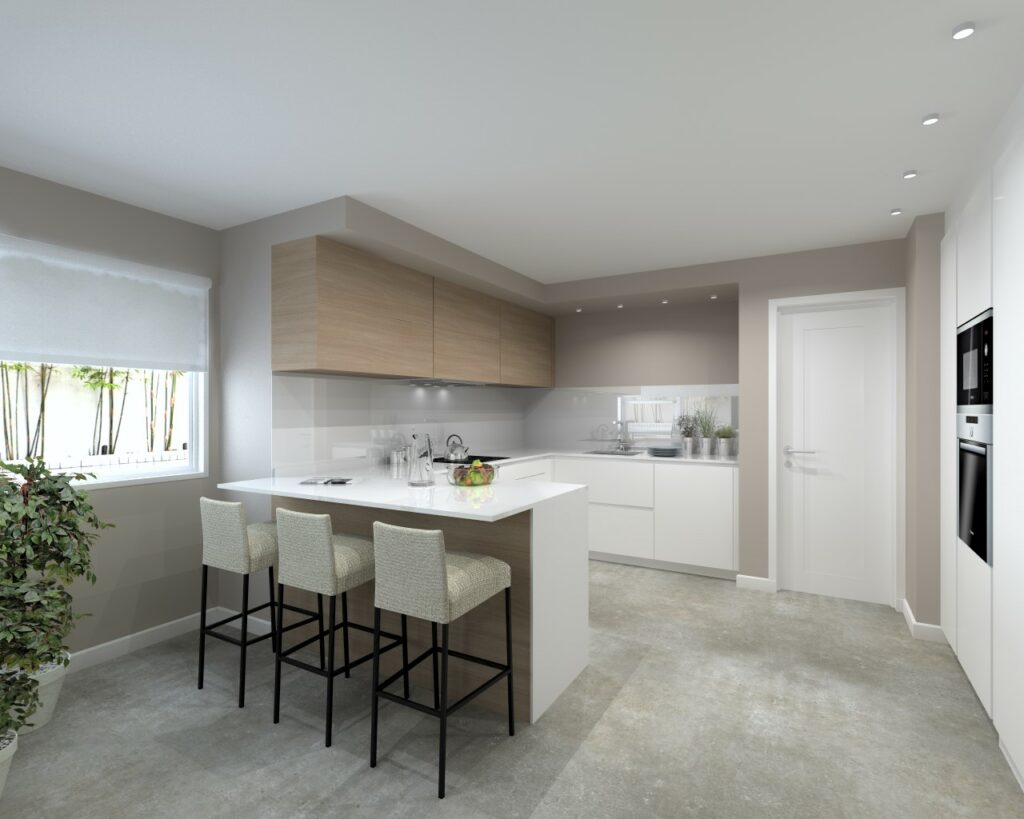 Luminosidad y sobriedad en una cocina Santos