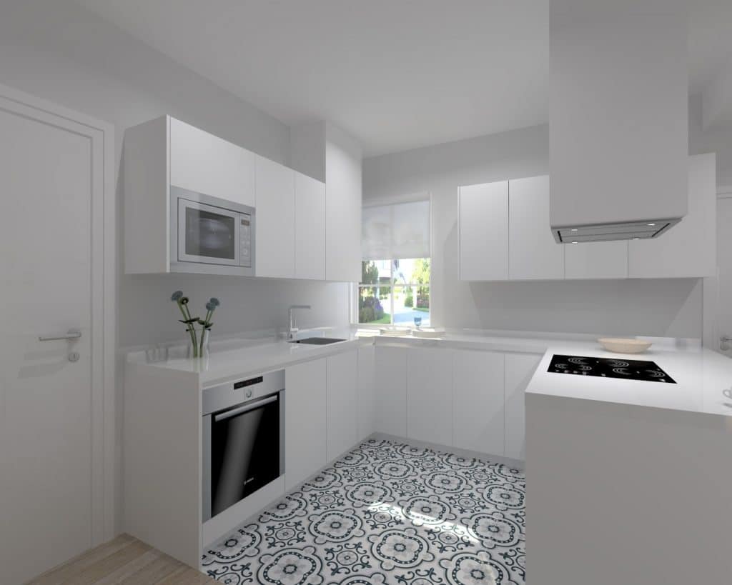 Práctica y sencilla cocina en “U”