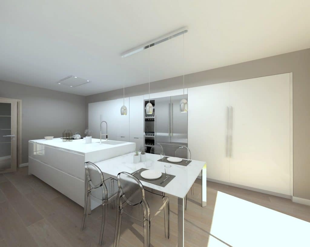 Una cocina contemporánea con isla