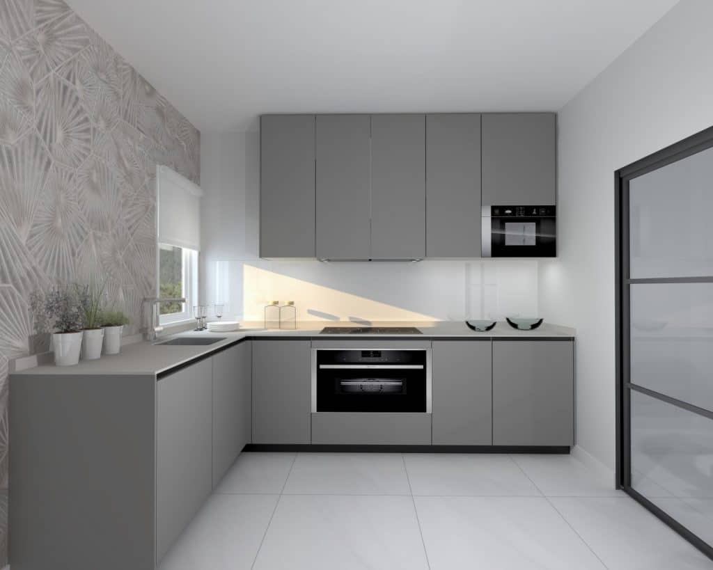 Cocina Santos muebles en gris visón seda