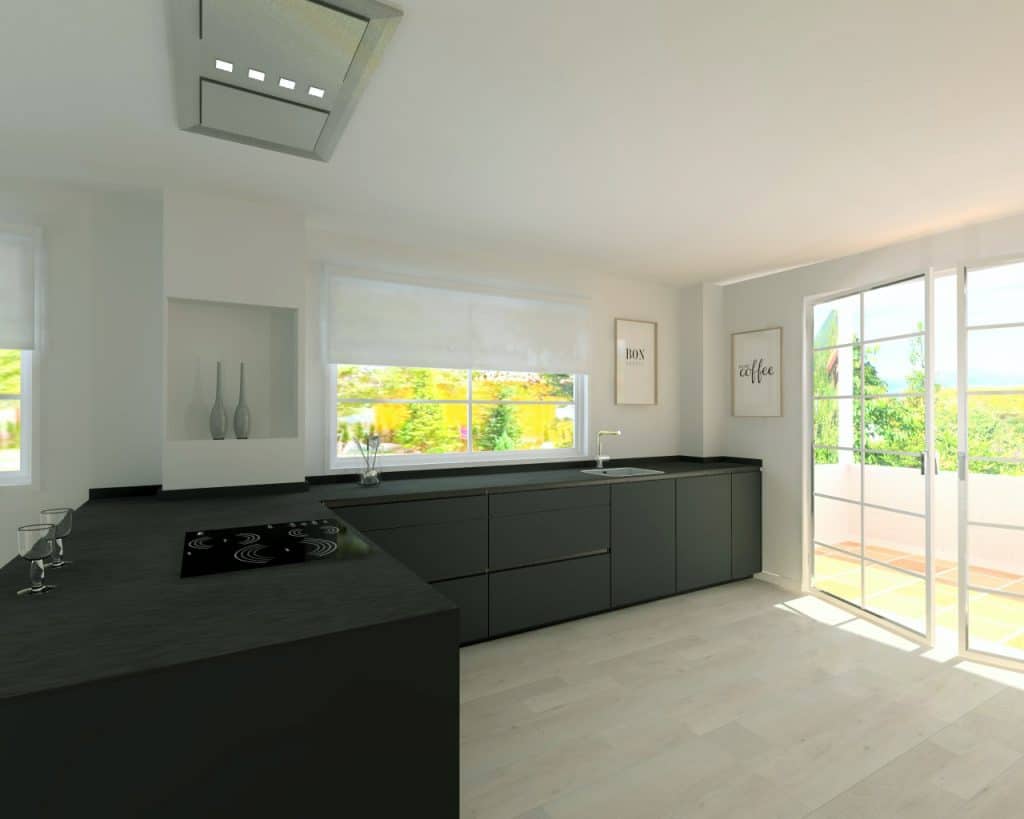 Cocina Santos plataforma D laminado negro