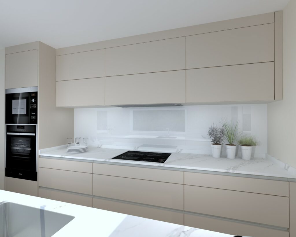 Los colores arena en cocinas no pasan de moda