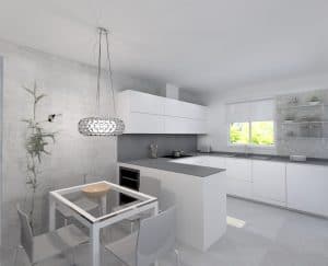 Cocina en blanco