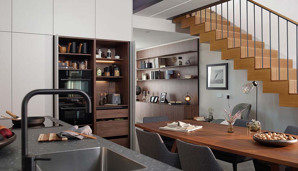 Estanterías abiertas en muebles de cocina de diseño