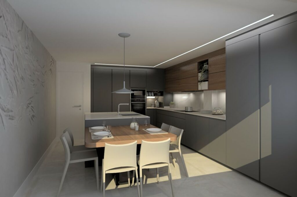 Cocina en 3D Santos Gris