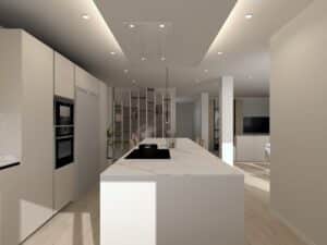 cocina santos blanca con isla