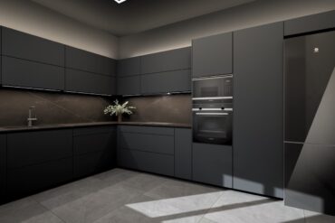 Cocina Santos oscura minimalista