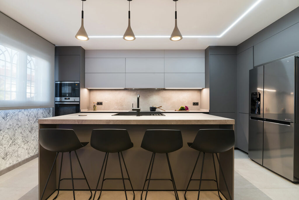 Cocinas modernas en color gris